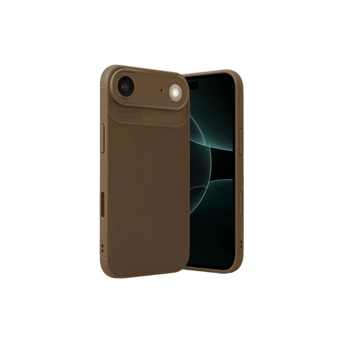 İphone 17 Air Auto Focus Karbon Kapak - Kahverengi