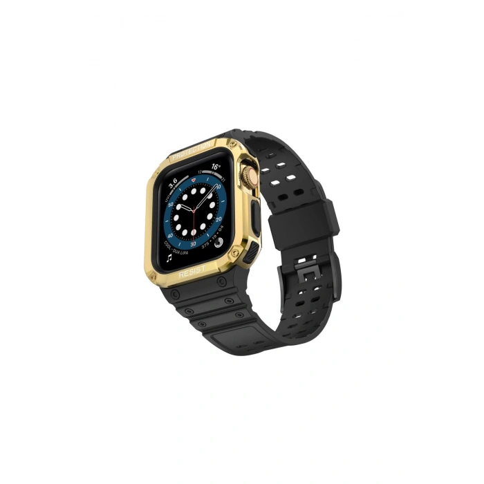 Watch 42mm Kr401 Silikon Kordon (SAAT DEĞİLDİR) - Siyah-gold