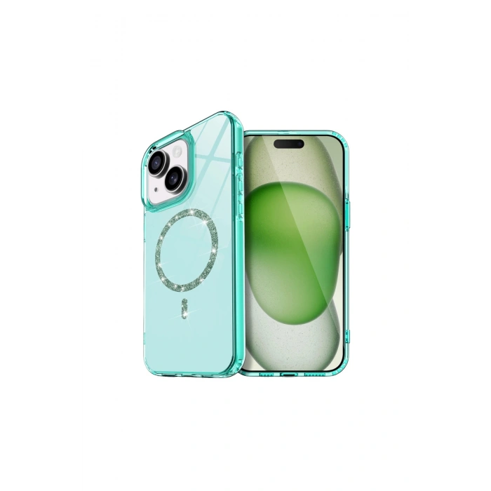 İphone 15 Plus Live Diamond Magsafe Kapak - Yeşil