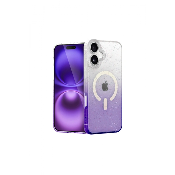 İphone 16 Plus Pummel Shiny Magsafe Kapak - Mor