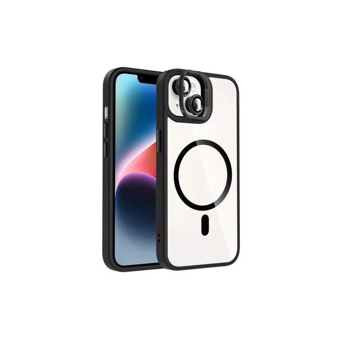 Joko İphone 14 Remim Lensli Magsafe Standlı Kapak - Siyah