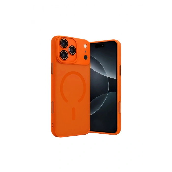 İphone 17 Pro Max Jota Lensli Magsafe Kapak - Turuncu