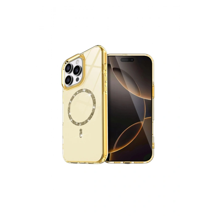 İphone 15 Pro Max Live Diamond Magsafe Kapak - Sarı