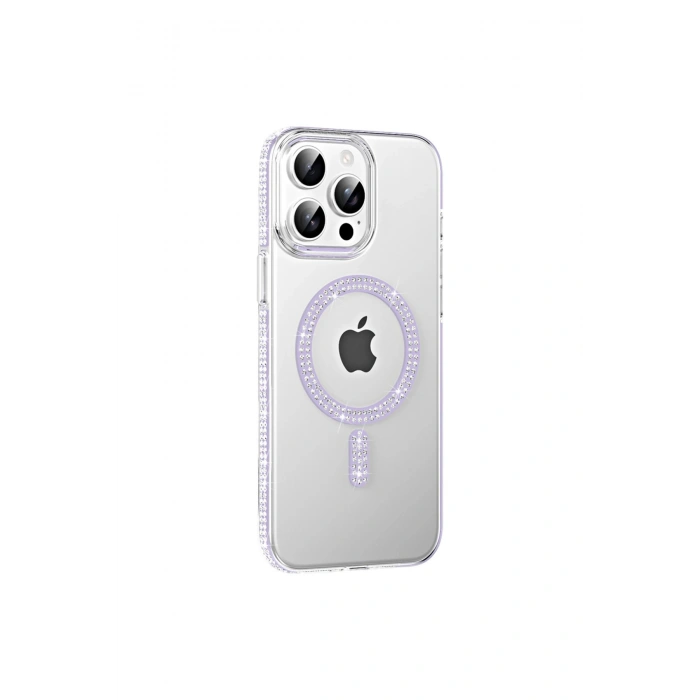 Joko İphone 15 Pro Move Taşlı Magsafe Kapak - Lila