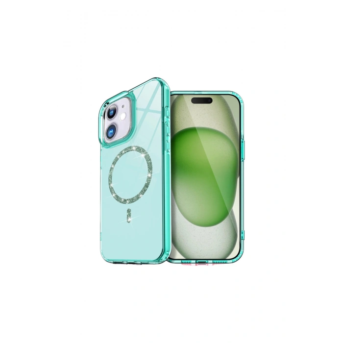 İphone 12 Live Diamond Magsafe Kapak - Yeşil