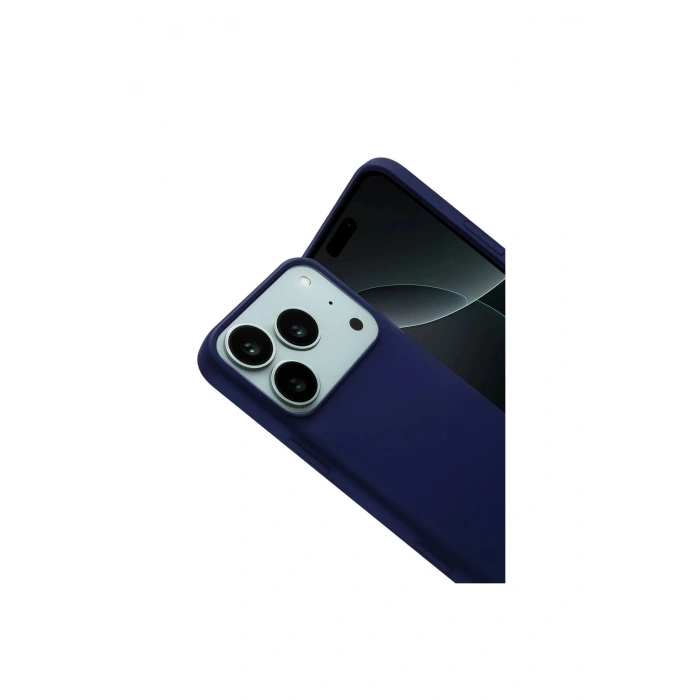İphone 17 Pro Nano İçi Kadife Silikon - Lacivert