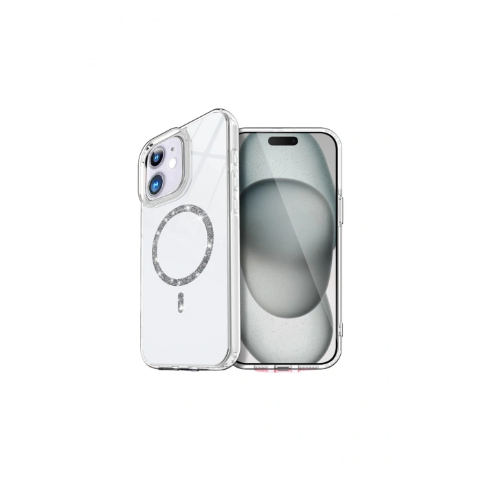 İphone 12 Live Diamond Magsafe Kapak - Şeffaf