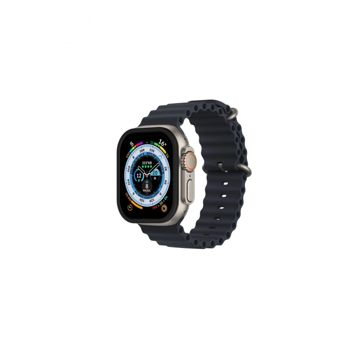 Watch Ultra 49mm Alüminyum Kasa Cam Ekran Koruyucu - Siyah