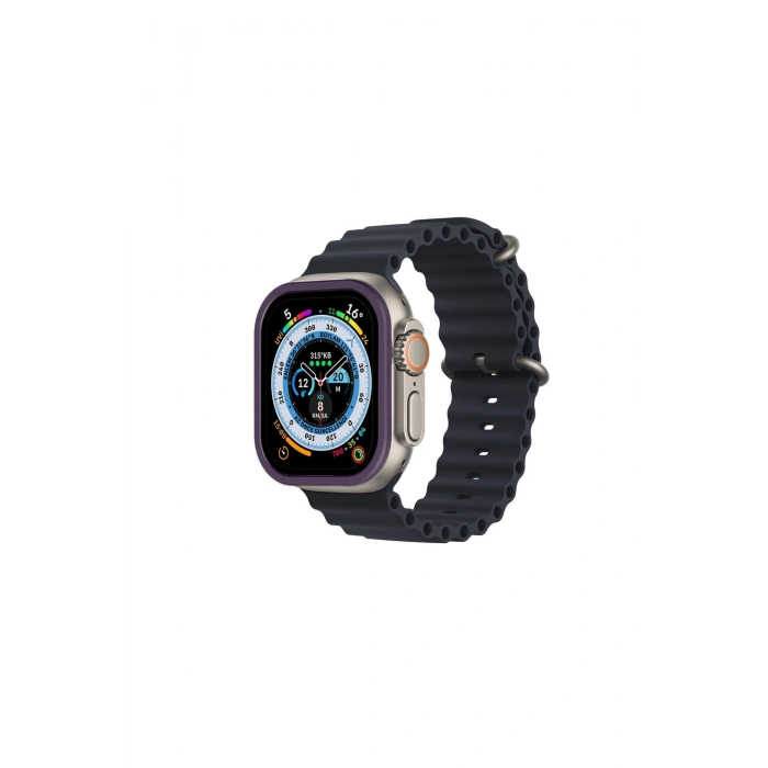 Watch Ultra 49mm Alüminyum Kasa Cam Ekran Koruyucu - Mor