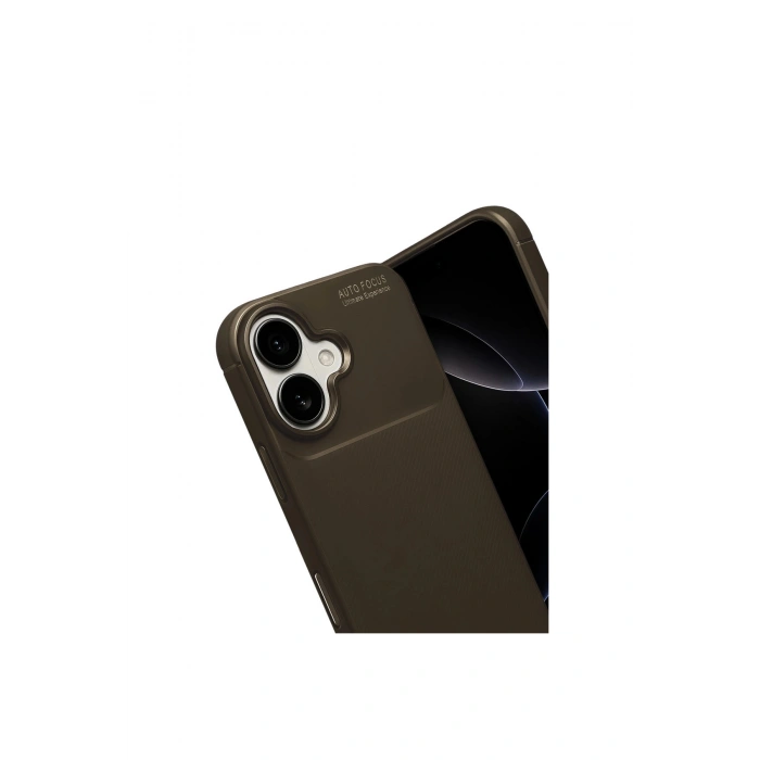 İphone 17 Auto Focus Karbon Kapak - Kahverengi