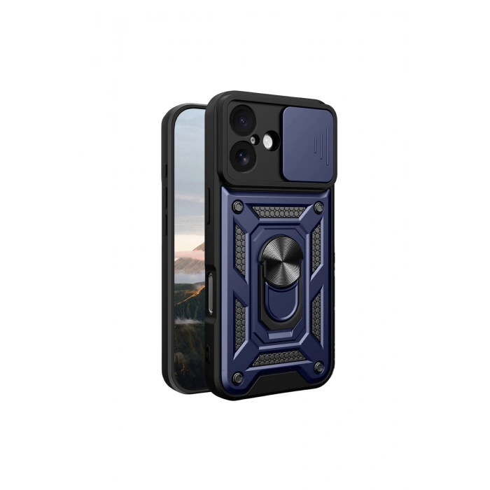 İphone 17 Pars Lens Yüzüklü Silikon - Lacivert