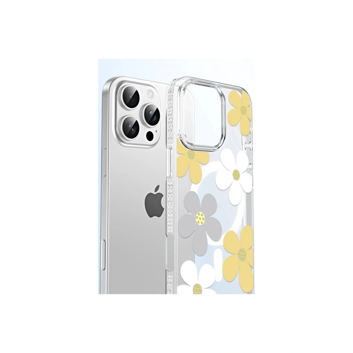 Joko İphone 16 Floral Magsafe Kapak - Sarı