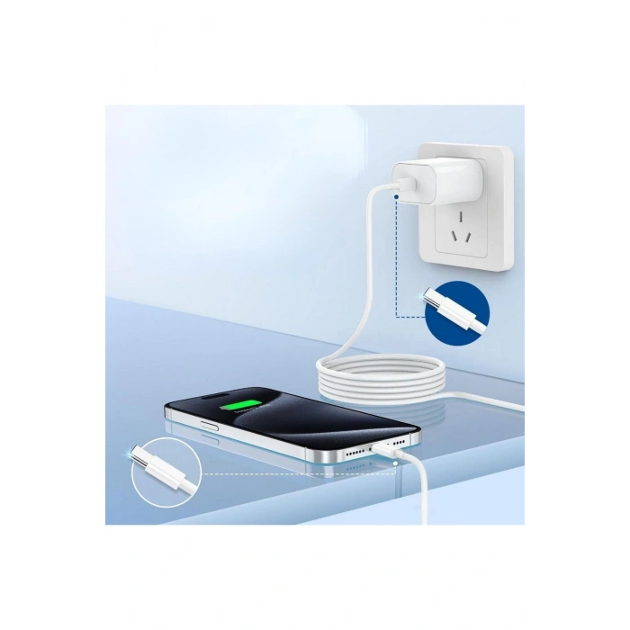 15/15 Pro Type-C to Type-C Hasır Örgü Hızlı Şarj Kablosu (1m) (5324)