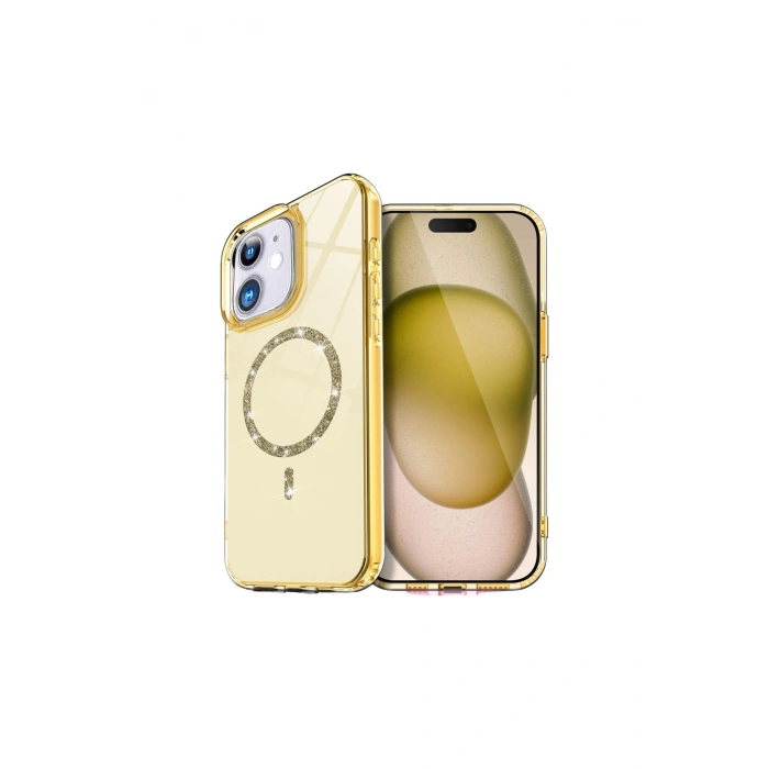 İphone 12 Live Diamond Magsafe Kapak - Sarı