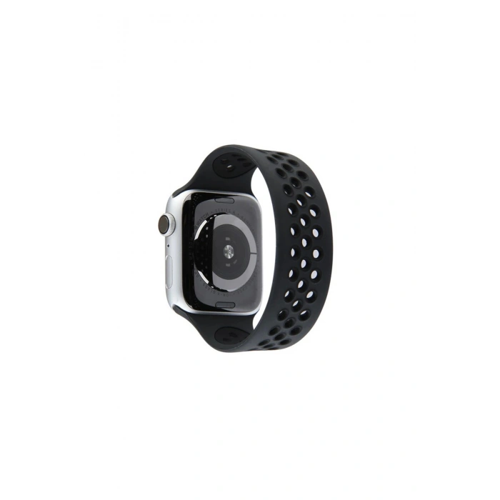 Watch 38mm Ayarlı Delikli Silikon Kordon (SAAT DEĞİLDİR) - Siyah-siyah