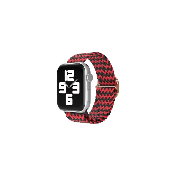 Watch 42mm Kordon (SAAT DEĞİLDİR) - Zigzag Kırmızı-siyah