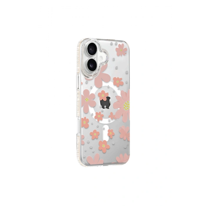 Joko İphone 16 Floral Magsafe Kapak - Pembe