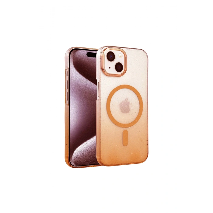 İphone 14 Glossy Magsafe Kapak - Turuncu
