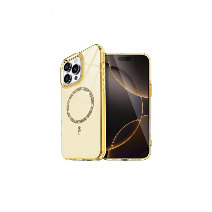 İphone 16 Pro Max Live Diamond Magsafe Kapak - Sarı