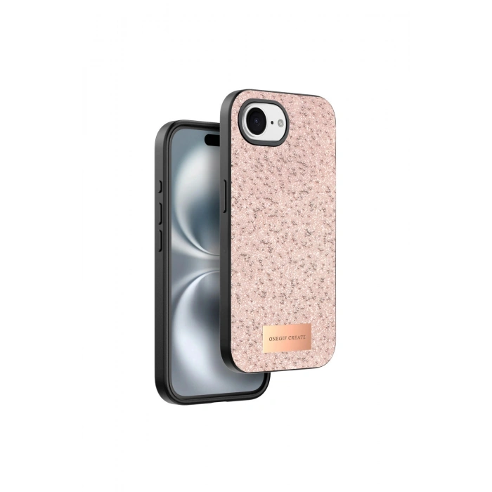 Onegif İphone 16e Bright Simli Kapak - Pembe