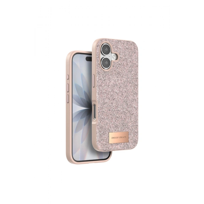Onegif İphone 17 Bright Simli Kapak - Pembe