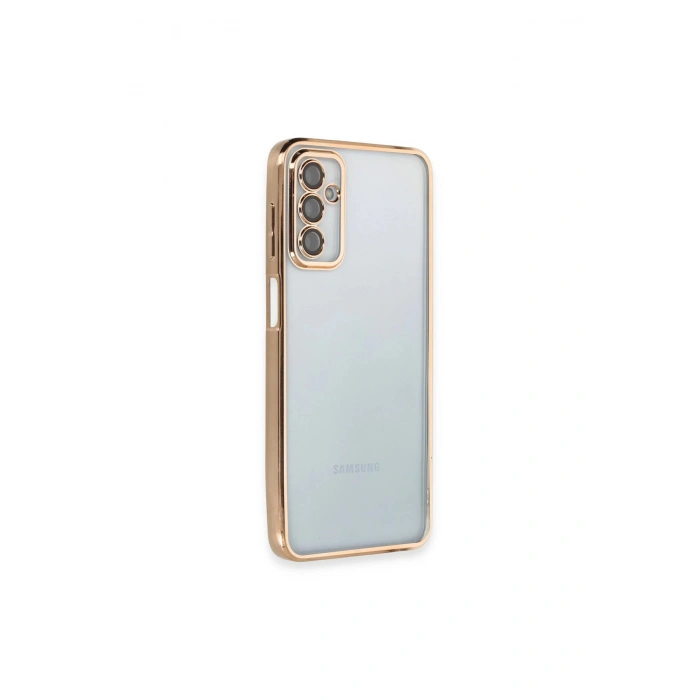 Samsung Galaxy M23 Kılıf Lensli Silikon - Gold