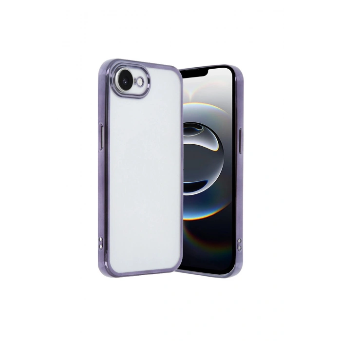 İphone 16e Kılıf Lensli Silikon - Mor