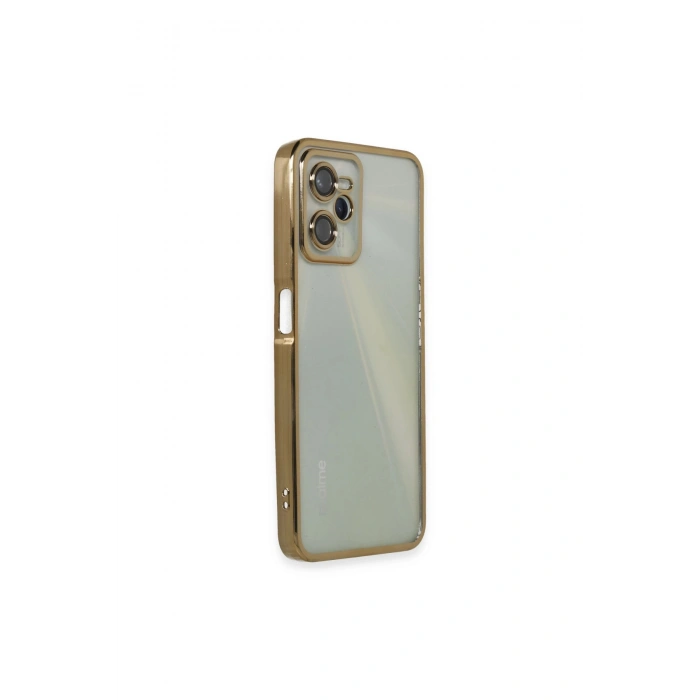 Realme C35 Kılıf Lensli Silikon - Gold