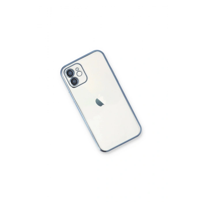 İphone 12 Kılıf Lensli Silikon - Açık Mavi