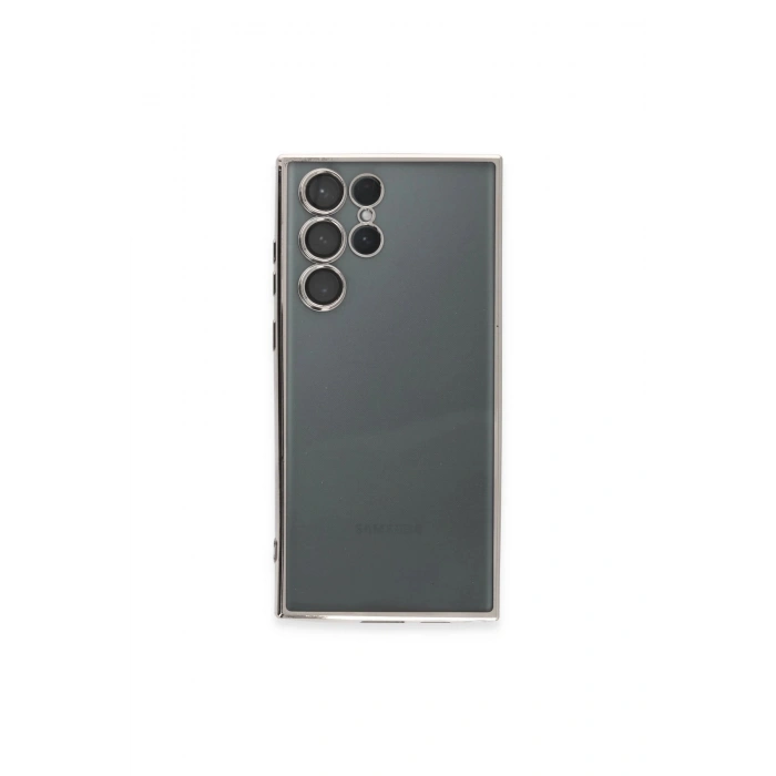 Samsung Galaxy S22 Ultra Kılıf Lensli Silikon - Gümüş