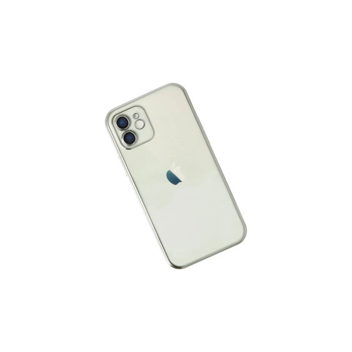İphone 12 Kılıf Lensli Silikon - Gümüş