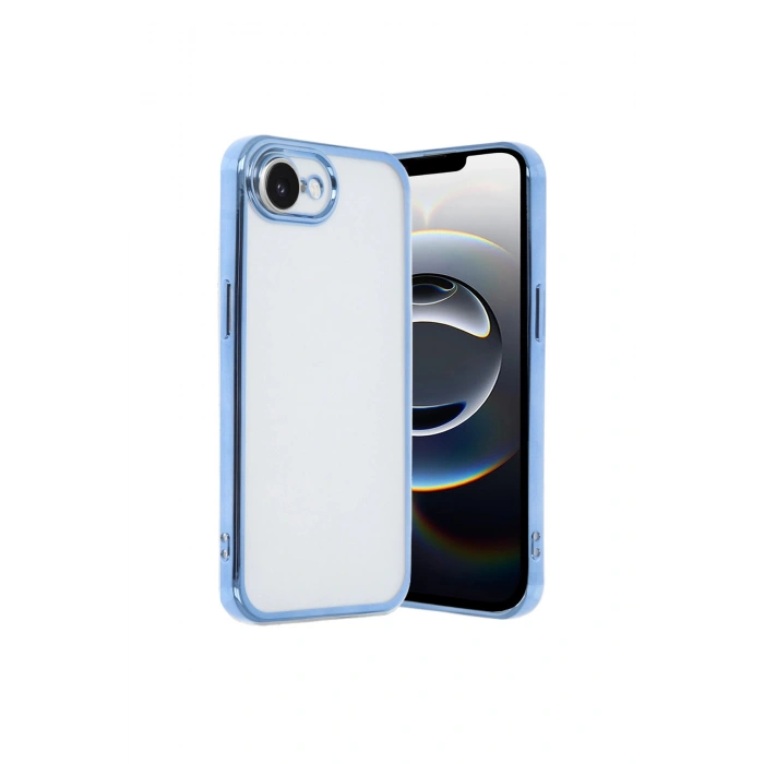 İphone 16e Kılıf Lensli Silikon - Açık Mavi