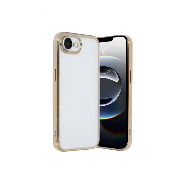 İphone 16e Kılıf Lensli Silikon - Gold