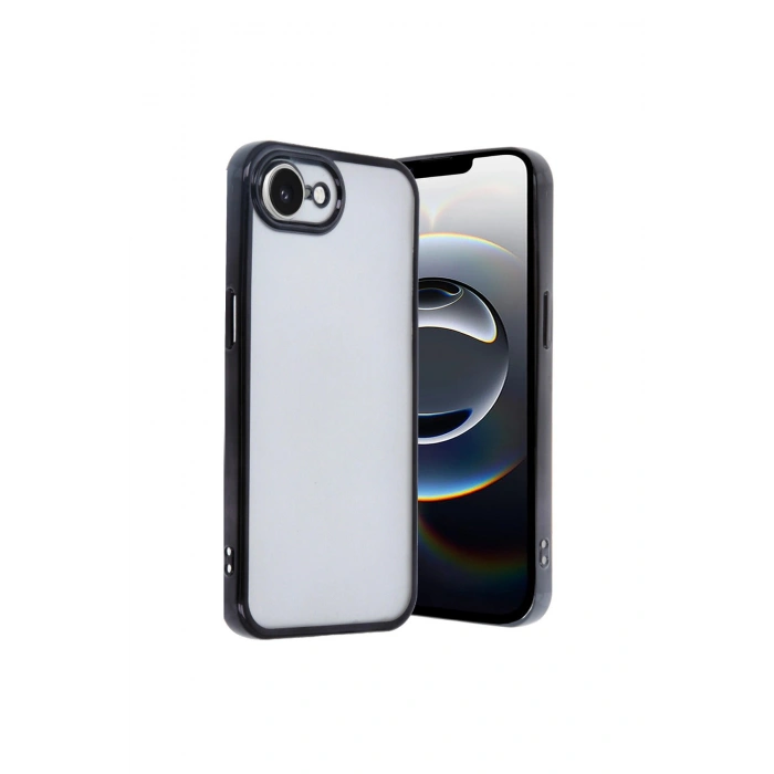 İphone 16e Kılıf Lensli Silikon - Siyah