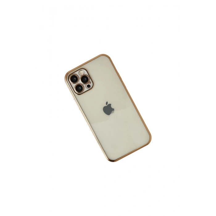 İphone 12 Pro Kılıf Lensli Silikon - Gold