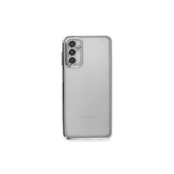 Samsung Galaxy M23 Kılıf Lensli Silikon - Gümüş
