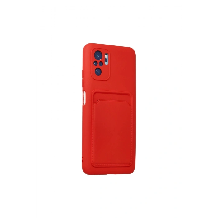 Redmi Note 10s Kılıf Kelvin Kartvizitli Silikon - Kırmızı