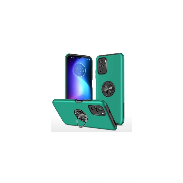 Poco F3 Kılıf Elit Yüzüklü Kapak - Yeşil