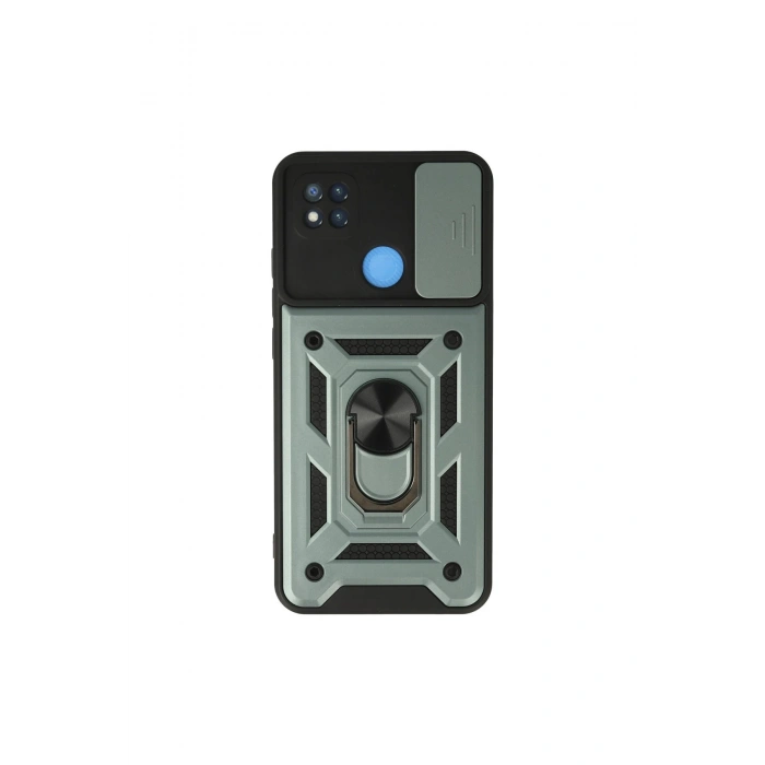 Redmi 9c Kılıf Pars Lens Yüzüklü Silikon - Yeşil