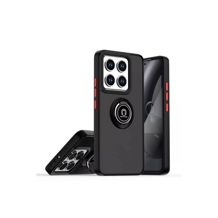 Mi 15 Pro Kılıf Montreal Yüzüklü Silikon Kapak - Siyah