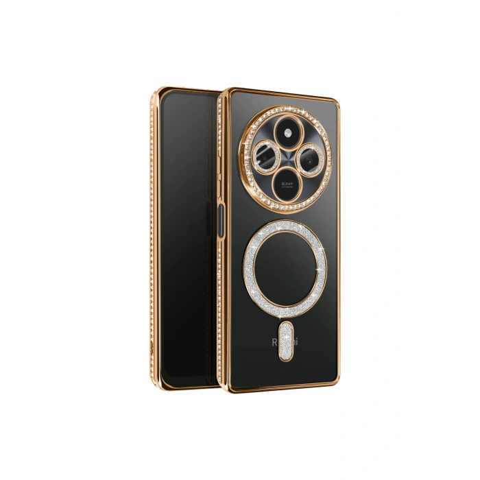 Redmi 14c Joke Simli Magneticsafe Kılıf - Gold