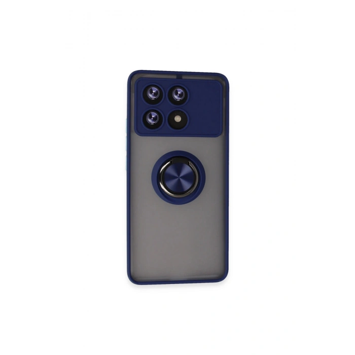 Poco X6 Pro Kılıf Montreal Yüzüklü Silikon Kapak - Lacivert