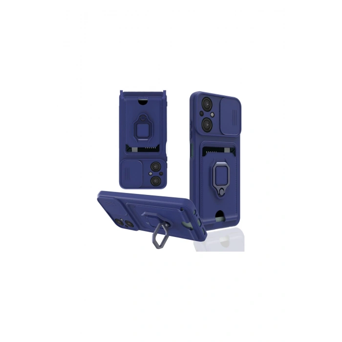 Poco M5 Kılıf Zuma Kartvizitli Yüzüklü Silikon - Lacivert