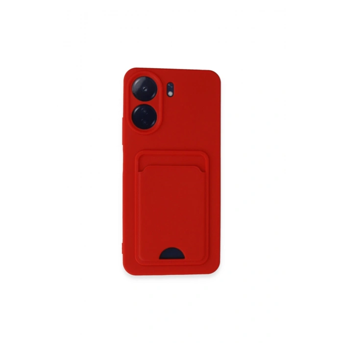 Redmi 13c Kılıf Kelvin Kartvizitli Silikon - Kırmızı