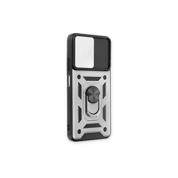 Redmi Note 11t Kılıf Pars Lens Yüzüklü Silikon - Gümüş