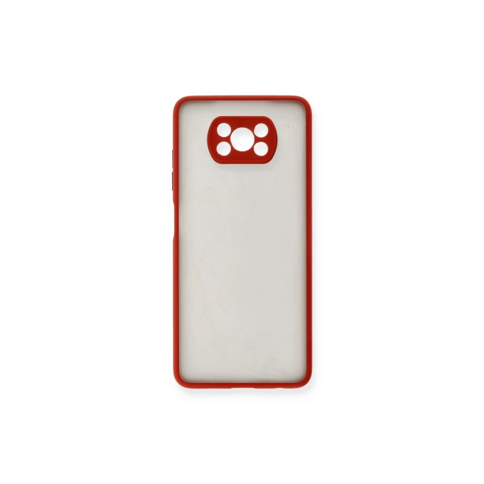 Pocophone X3 Kılıf Montreal Silikon Kapak - Kırmızı