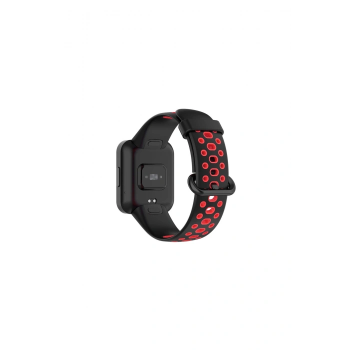 Redmi Watch 2 Spor Delikli Kordon (SAAT DEĞİLDİR) - Siyah-kırmızı