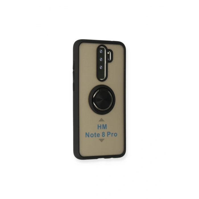 Redmi Note 8 Pro Kılıf Montreal Yüzüklü Silikon Kapak - Siyah