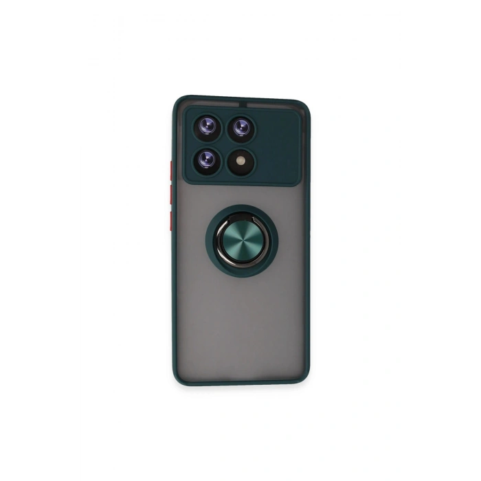 Poco X6 Pro Kılıf Montreal Yüzüklü Silikon Kapak - Yeşil