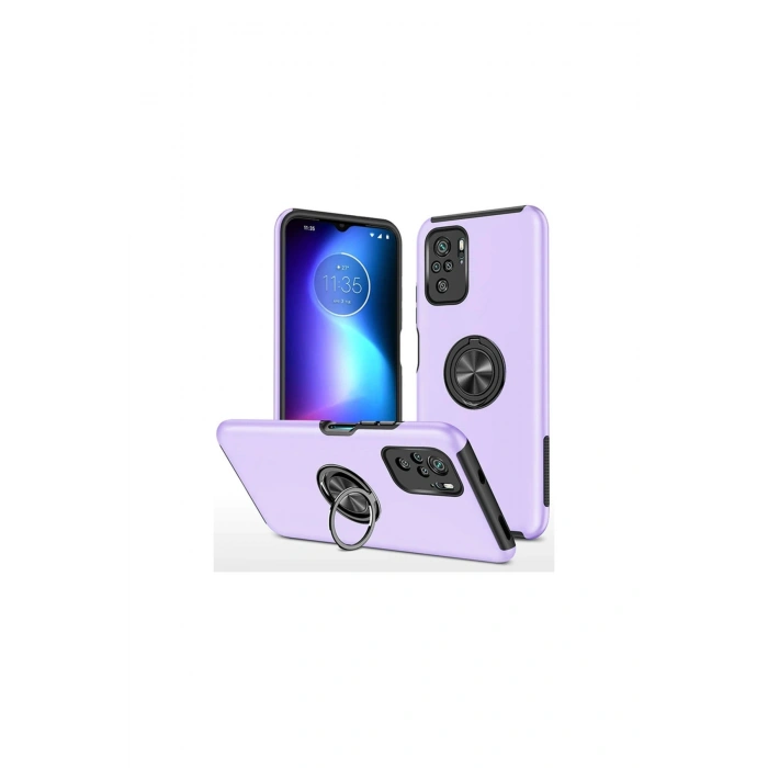 Poco F3 Kılıf Elit Yüzüklü Kapak - Mor